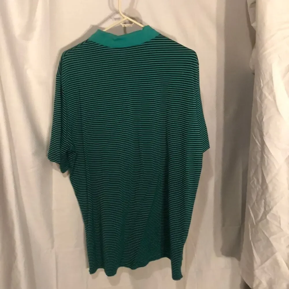 Ralph Lauren xl black teal 💯 cotton golf stripe